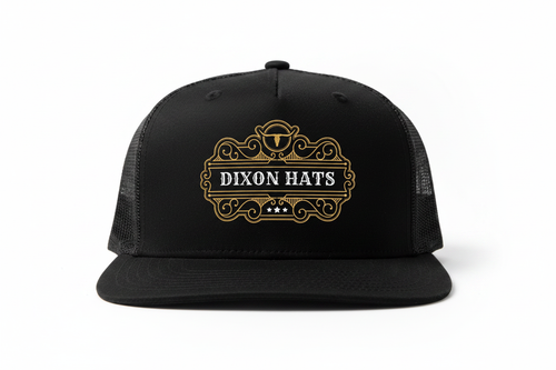 Dixon Hats Wide Brim Trucker Hat with embroidered western logo